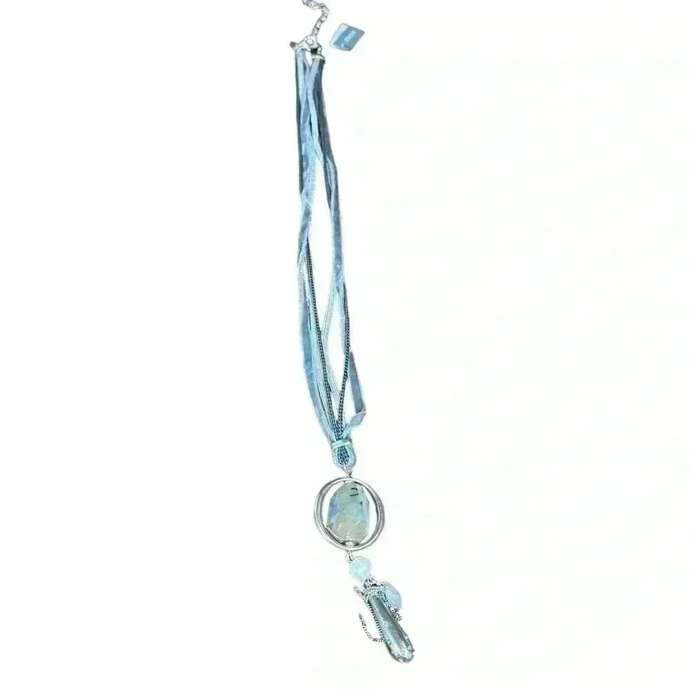 Chico’s Soft Blue Found Treasures Long necklace 32” - Picture 3 of 3
